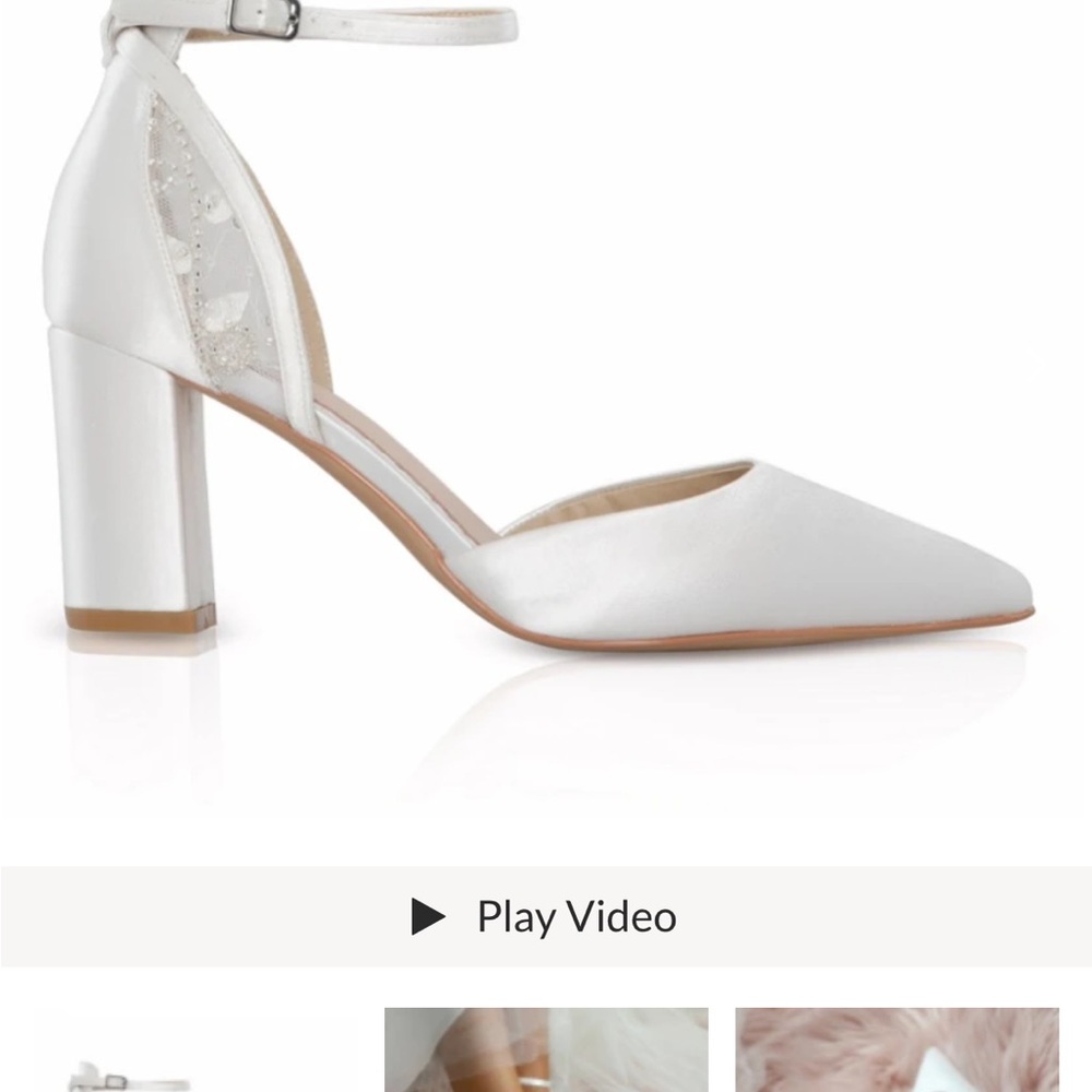 Lace and Favour White Block Heel Women's Bridal Shoes